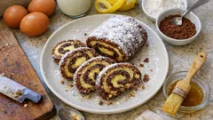 サラメ・デル・レの作り方：しっとりビスキュイで巻く、レモン香るカスタード＆ココアのロールドルチェ