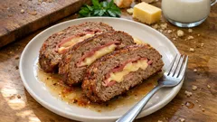 エアフライヤーで25分：チーズとハムを巻いたポルペットーネ（イタリア風ミートローフ）